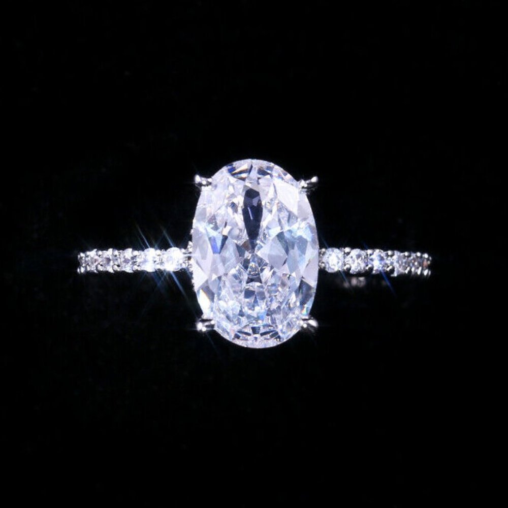 New White Sapphire 925 Silver Ring - Picture 2 of 6